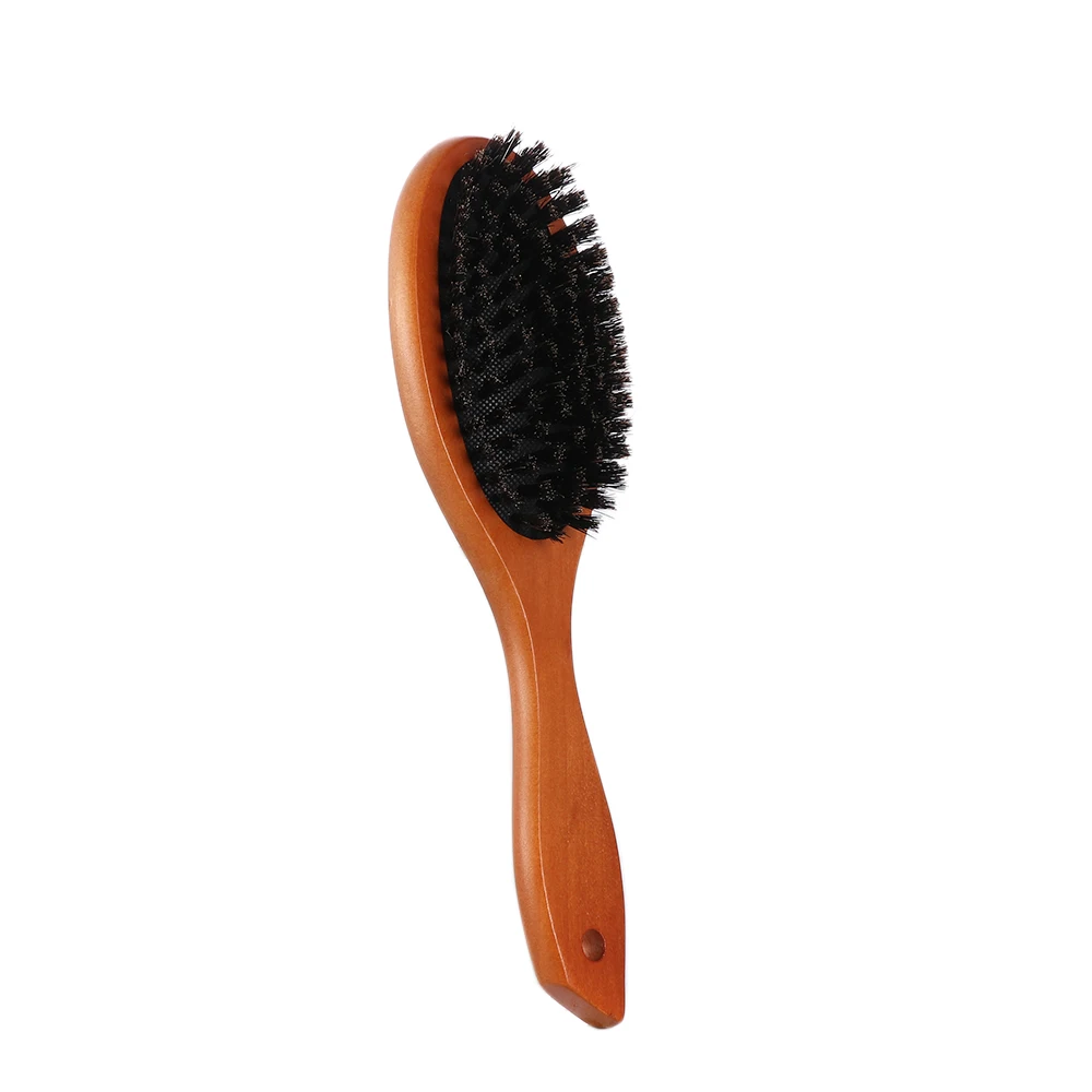 Профессиональная щетина для волос, массажная расческа, Антистатическая щетка, щетка для волос с деревянной ручкой из бука, инструмент для укладки волос - Цвет: 1