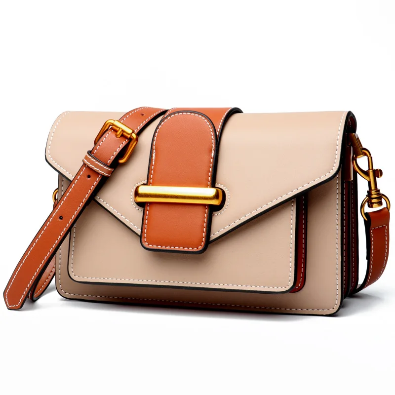 

New Fashion Brand Designer Women Messenger Bag Women's Genuine Leather Shoulder Bag High Quality Metal Decorative Crossbody Bag