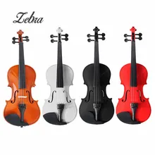 Zebra 1/2 Natural Acoustic Wooden Fiddle Violin Set with Violin Case Bow for Stringed Instruments Beginner Lovers