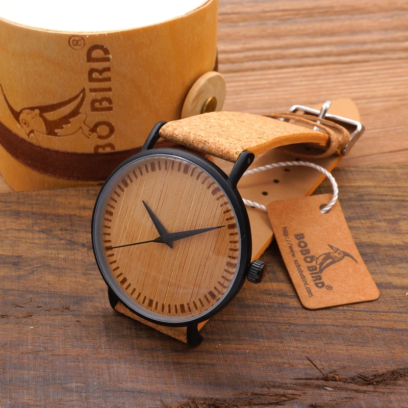 Bobobird E18 New Arrival 2016 Top Quality Round Watches Bamboo Watch Face with Stainless Steel Case