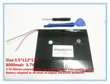 

3.7V,8000mAh,polymer lithium ion /Li-ion battery for tablet pc,MID,PDA,DIY for N10 A10 Quad Core,T90 Dual Core