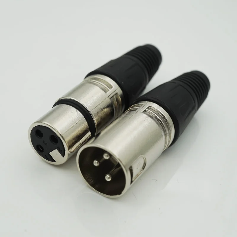 15pairs/lot 3Pin Female &Male XLR Audio Connector Jack Socket Black for