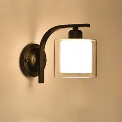 Скандинавский светодиодный настенный светильник из кованого железа в американском стиле, простая прикроватная лампа для спальни, кабинет
