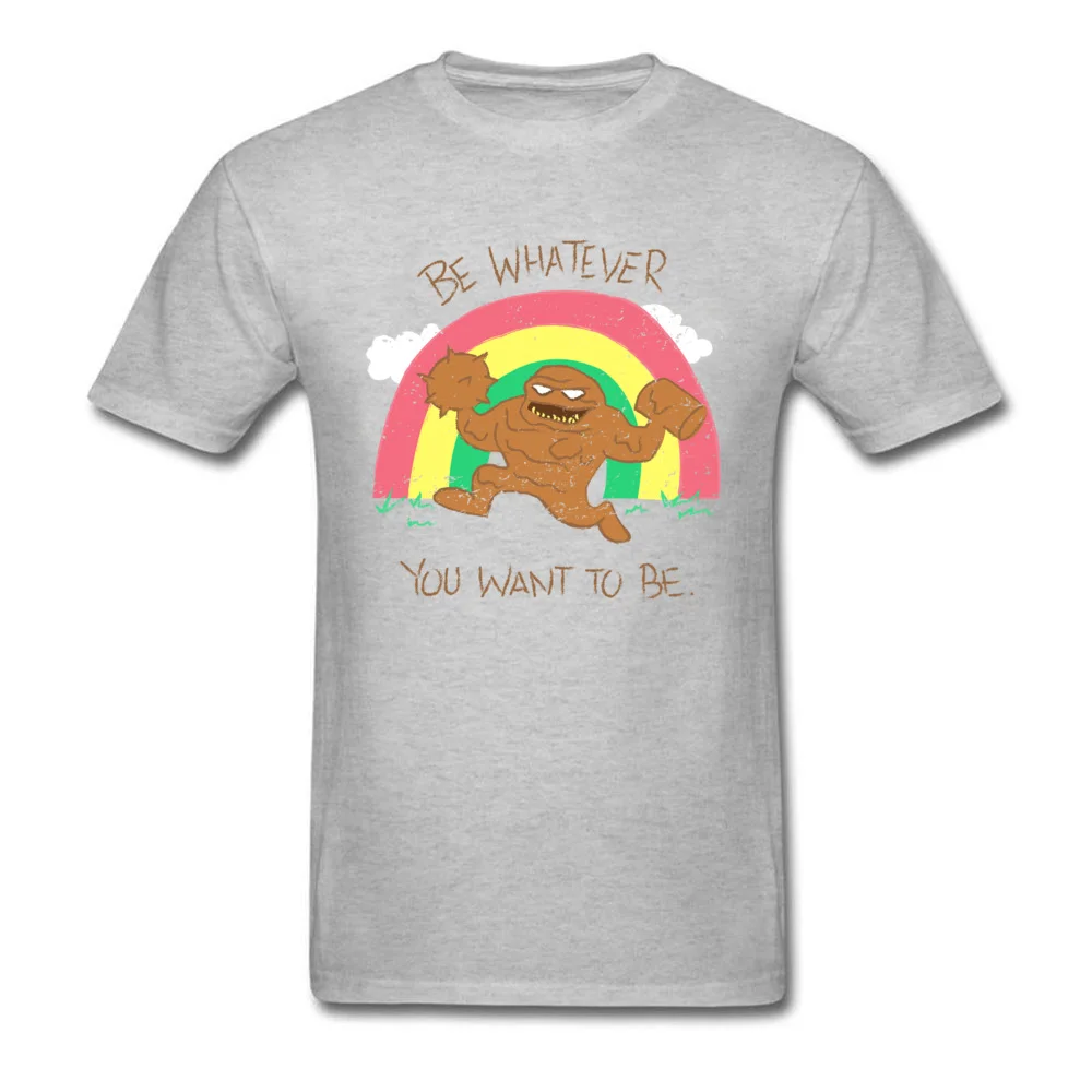 All Cotton Men Short Sleeve Normal T-Shirt Casual Tops Tees Funny Customized Crewneck Sweatshirts Wholesale be whatever you want to be 7967 grey