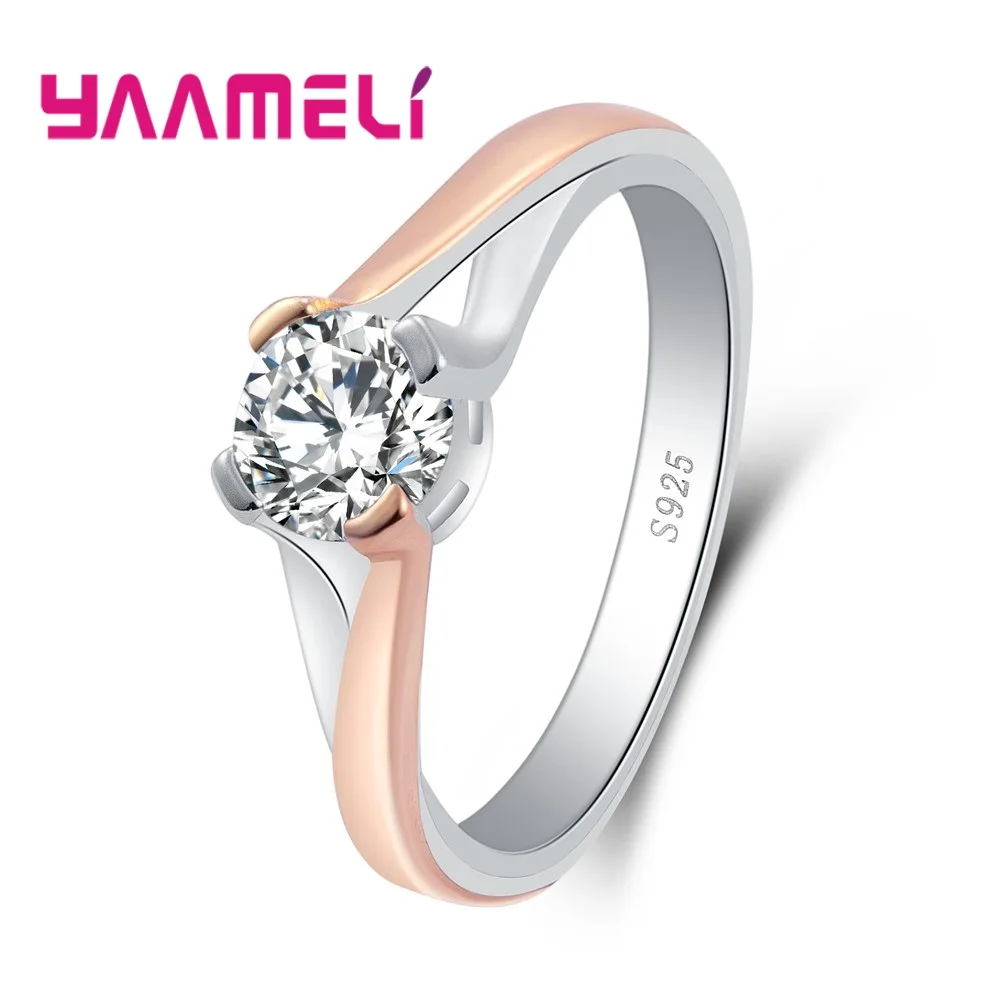

Original Perfect 925 Sterling Silver With Round Bright Austrian Crystal Cubic Zirconia For Women Bridal Wedding Rings