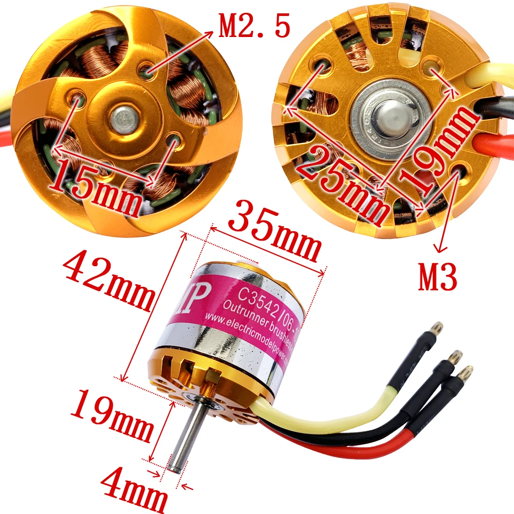 C3542 1000KV RC бесщеточный двигатель для RC quadcopter multrotor RC самолет 2-4S Lipo/50A ESC FPV мультироторный Квадрокоптер