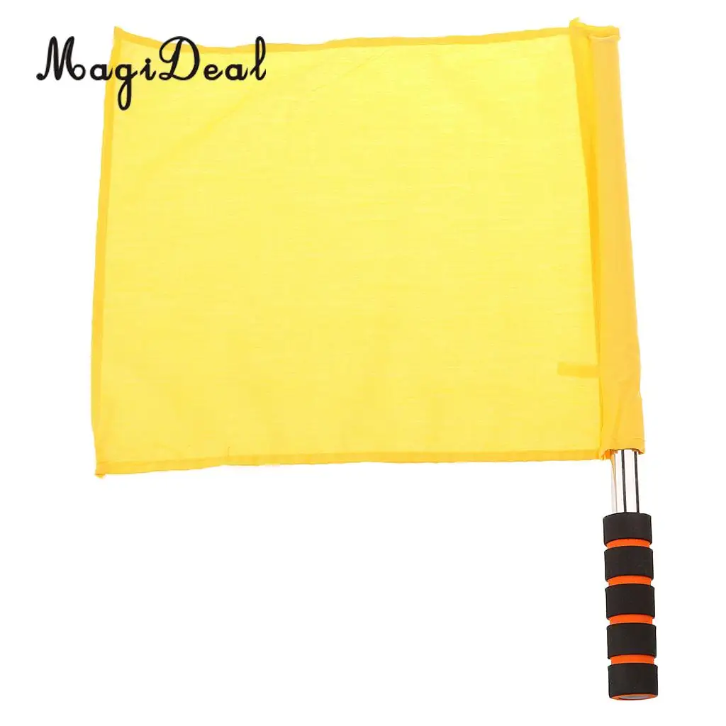 MagiDeal Professioanl 1Pc Athletic Handheld Command Flag Stainless Steel Referee Flag Track And Field Signal Flag 4 Color Choose