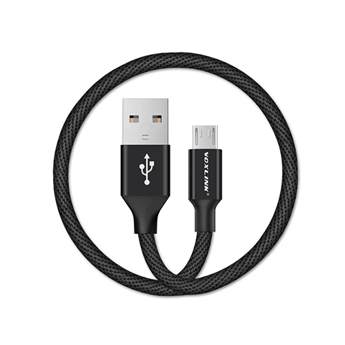 VOXLINK 2.4A Micro USB кабель Быстрый кабель синхронизации данных и зарядки для samsung huawei Xiaomi Andriod Micro USB шнур Кабели для мобильных телефонов - Цвет: Black