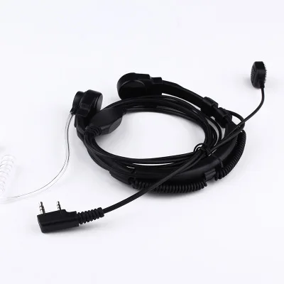 2pcs extendable Throat Mic Earpiece Headset Walkie Talkie BAOFENG UV 5R UV 82 Finger PPT speaker Microphone CB radio air tube