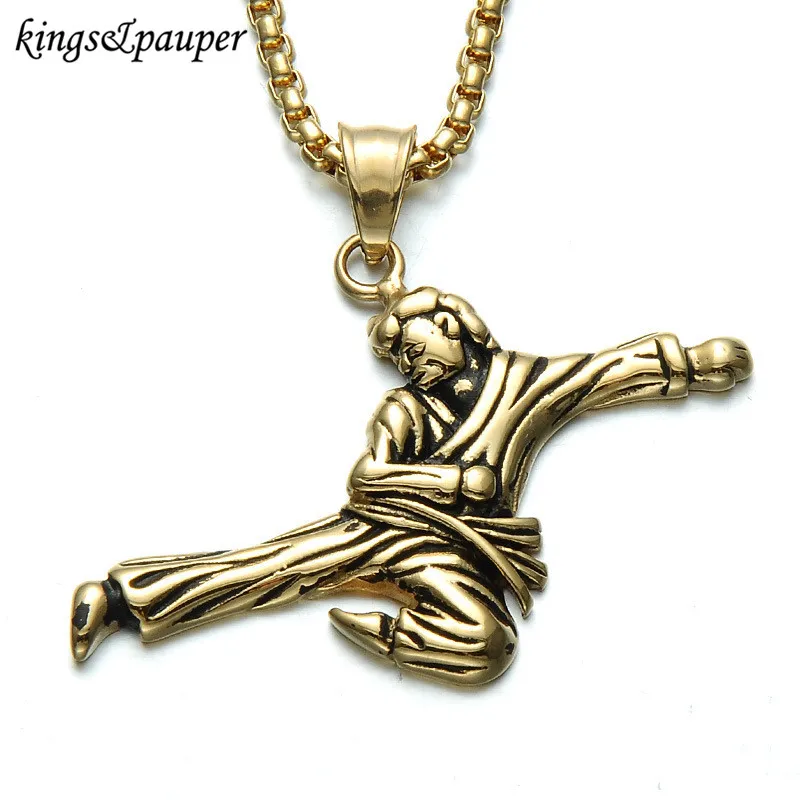 2018 New Kung Fu Skill Titanium Steel Necklace Pendant Stainless Steel