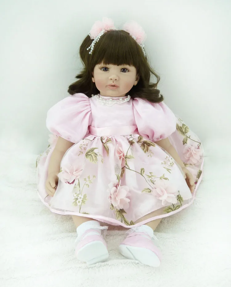 

60cm Silicone Vinyl Reborn Baby Dolls Like Real 24inch Princess Toddler Babies Alive Bebe Girls Bonecas Birthday Gift Present