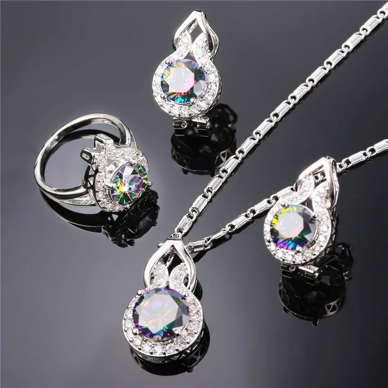 Женский Свадебный комплект из колье серёг и кольца|necklace set|bridal jewelry setswholesale bridal sets |