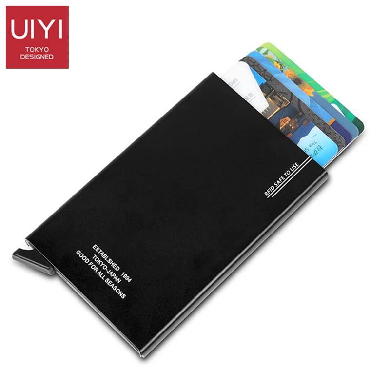 

Mini Card Holder Women Frosted metal Bag Men Small Card Wallets Female Mini Black Credit Casual Card Case Coin Bags 2019 New