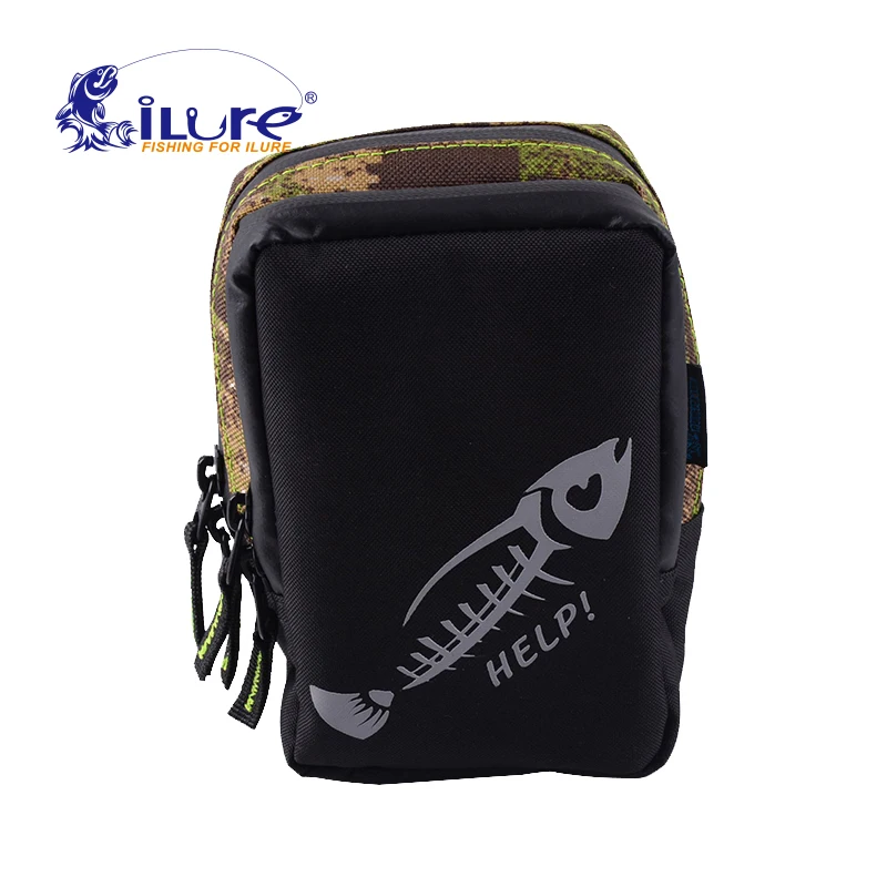 ILure imperméable à l'eau multifonctionnel 17.4*13.5*7 cm sac en toile carpe équipement de pêche rouleau leurre sac sac à dos camouflage outil Pesca