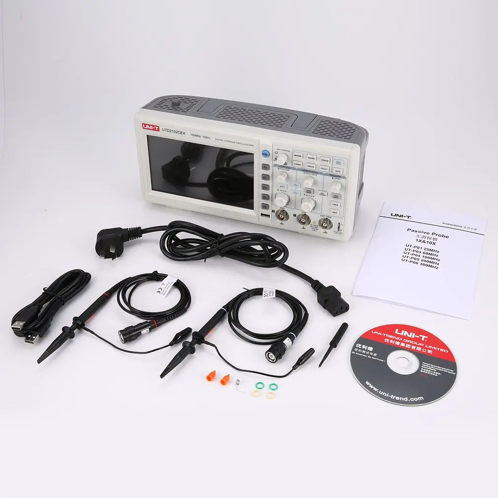 

UNI-T Scope Digital Oscilloscope Mini Oscilloscope CH 100MHZ USB OTG 7 Inch EU