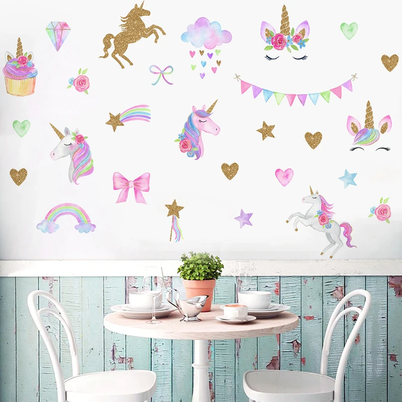 Joylong Pusheen Cat Kawaii Unicorn Stickers Cute Diy Wall Sticker