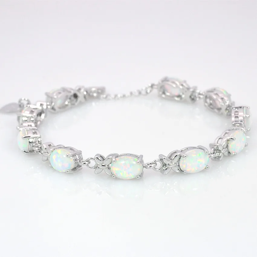 

Wholesale & Retail Fashion 7.5 Inches Fine White Fire Opal Bracelet 925 Sterling Sliver Jewelry For Women BAL152502