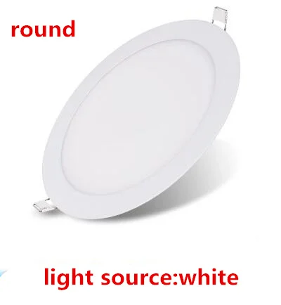 Встраиваемый в сетку тонкий круглый/квадратный светодиодный потолочный светильник алюминий+ акриловая крышка решетка лампы для внутреннего освещения 3 Вт 6 Вт 9 Вт 12 Вт - Испускаемый цвет: white          round