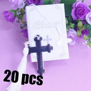 

20PCS Metal Bible Cross Bookmark Baby Shower Souvenirs Holy Communion Wedding Favors and Gifts For Guest