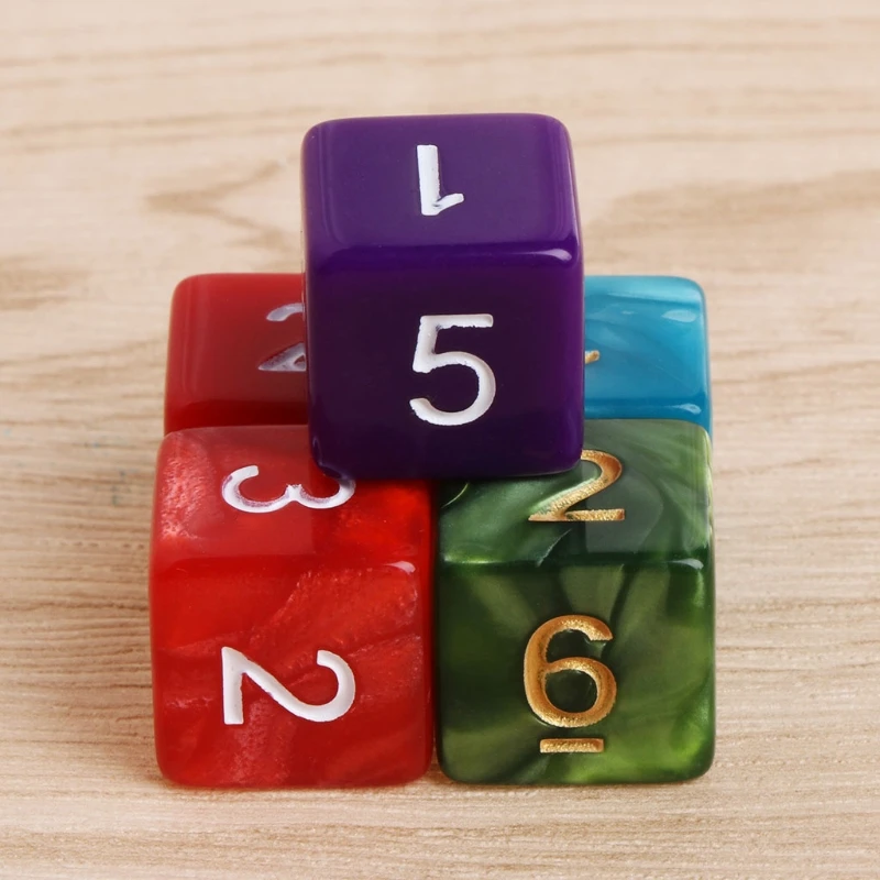 20 шт. 15 мм разноцветный акриловый Cube бусины в виде игральных костей шесть сторон портативный настольные игры игрушка