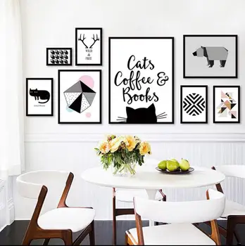 

Nordic Mordern Wall Ornaments living room wall hanging creative painting vinyl record ornaments animal pic wall stickers in set