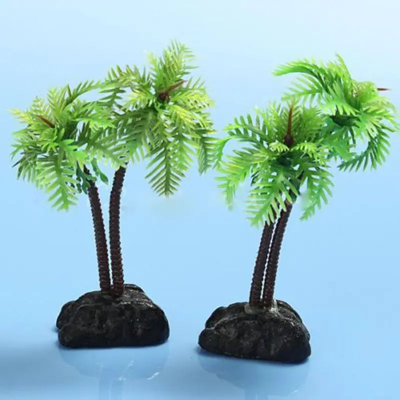 Buy 10CM Plastic Aquarium Coconut Tree Fish Tank