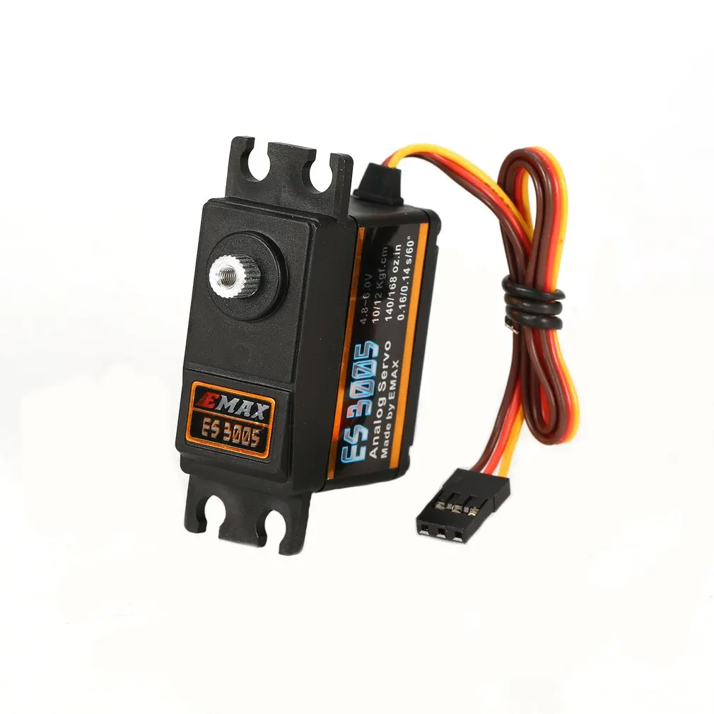 

4PCS EMAX ES3005 4.8V-6V 12kg 0.16/0.14s/60 Degree Analog Metal Gear Waterproof Servo for RC FPV Fixed Wing Airplane Model Parts