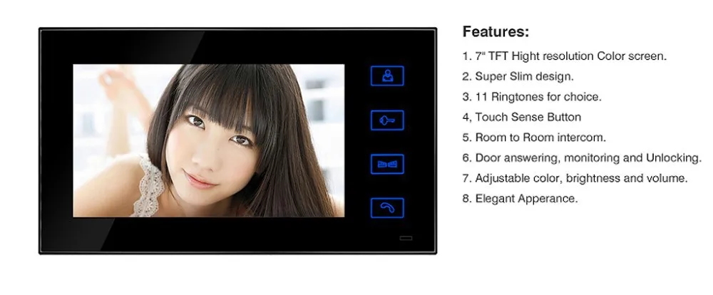 Новый видеодомофон дверной звонок Система 7 "сенсорный монитор Видео дверной телефон домофон комплект ночного видения камера 3 экран + 1