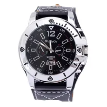 Новая мода WoMaGe часы Винтаж Стиль большой циферблат широкий кожаный Часы Браслеты Для женщин Для Мужчин Спортивные кварцевые наручные часы 100 шт./лот