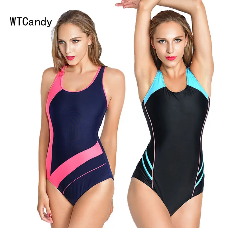 Professional Sport One Piece Swimsuit Women Plus Size 3XL Swimwear