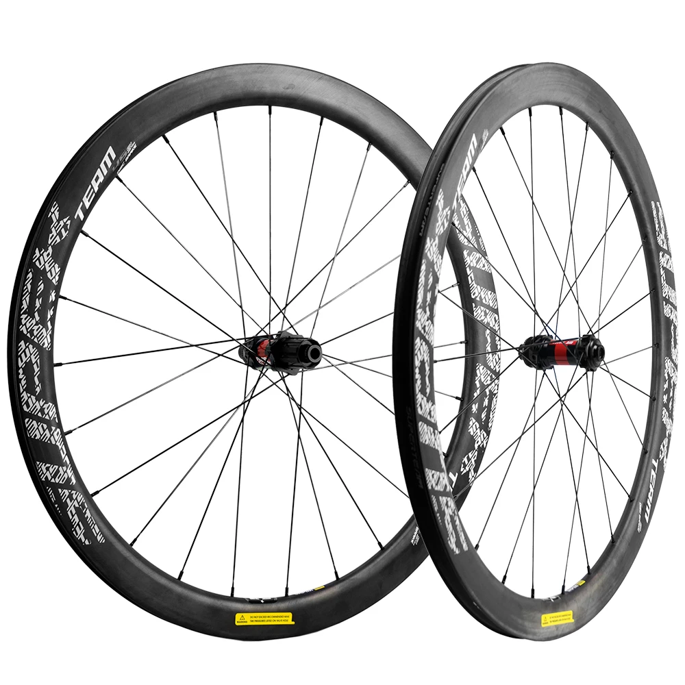 

SUPERTEAM 700C 45mm Carbon Tubeless Disc Brake Wheelset 25mm width Matte