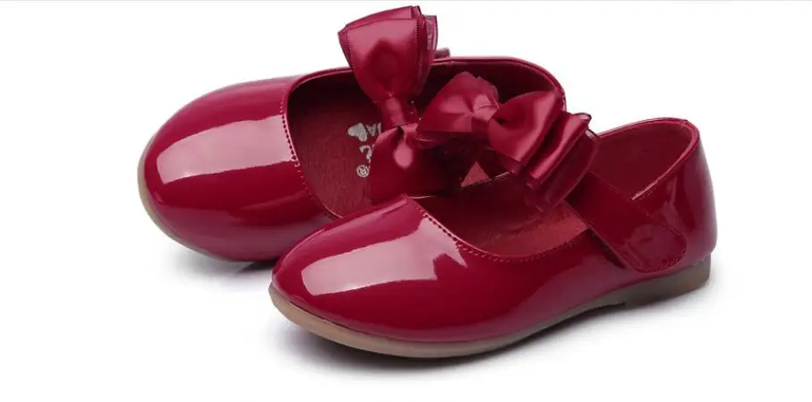 Новая детская обувь; Осенняя кожаная обувь принцессы для девочек; детское платье с бантом; Свадебная обувь; повседневная обувь принцессы для девочек; мягкая подошва