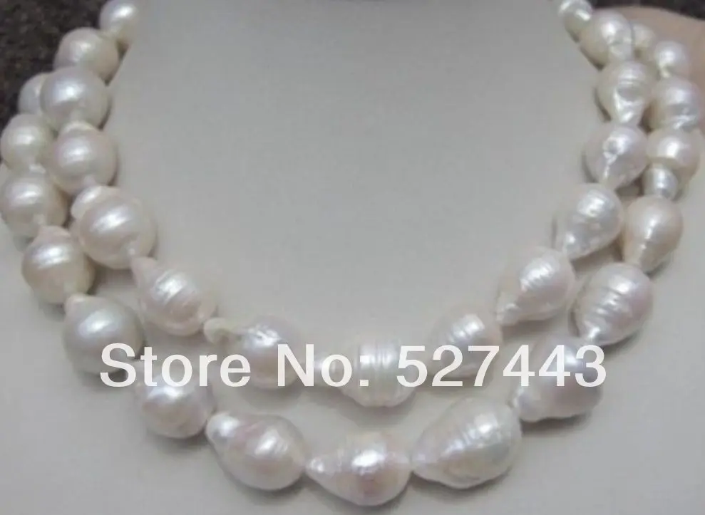 

Wholesale fast HUGE 12-18MM NATURAL AAA SOUTH SEA WHITE BAROQUE PEARL NECKLACE 32 INCH