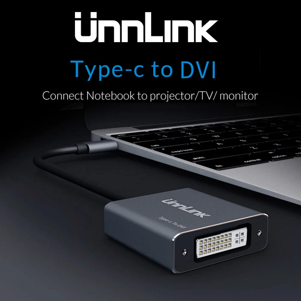 Unnlink USB C к DVI конвертер Тип Кабеля C DVI Поддержка 1080P @ 60 HZ Thunderbolt 3 адаптер для Macbook Pro huawei p20 Galaxy s9