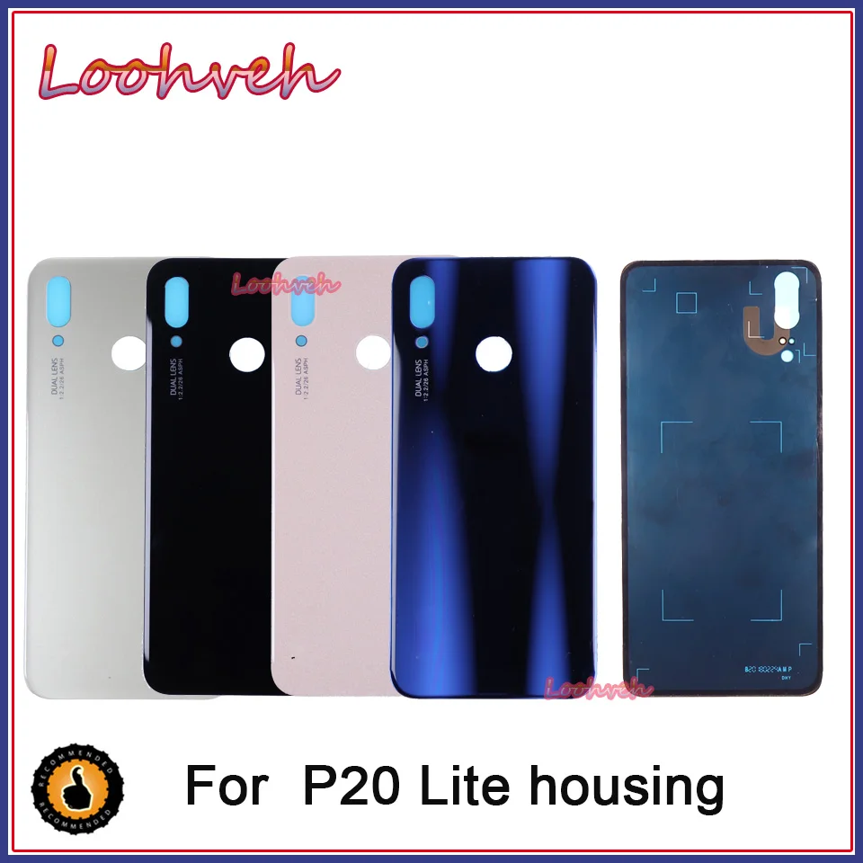Задняя крышка батарейного отсека для Huawei P20 Lite Nova 3e стеклянная корпуса Запасные