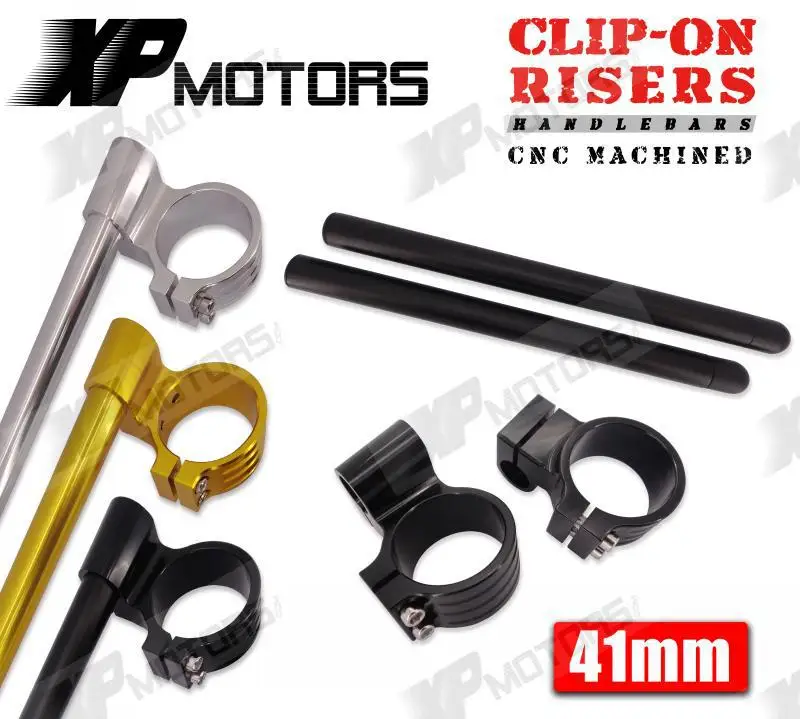 New For 41mm Forks Universal Motorcycle Clip On Handlebar Riser 1 Raised CNC Clipons