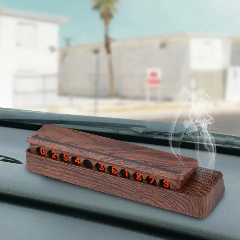 

1 Set Car Temporary Parking Card Elegant Privacy Protection Hidden Phone Number Plate Holder with Car Air Fresher Accessories