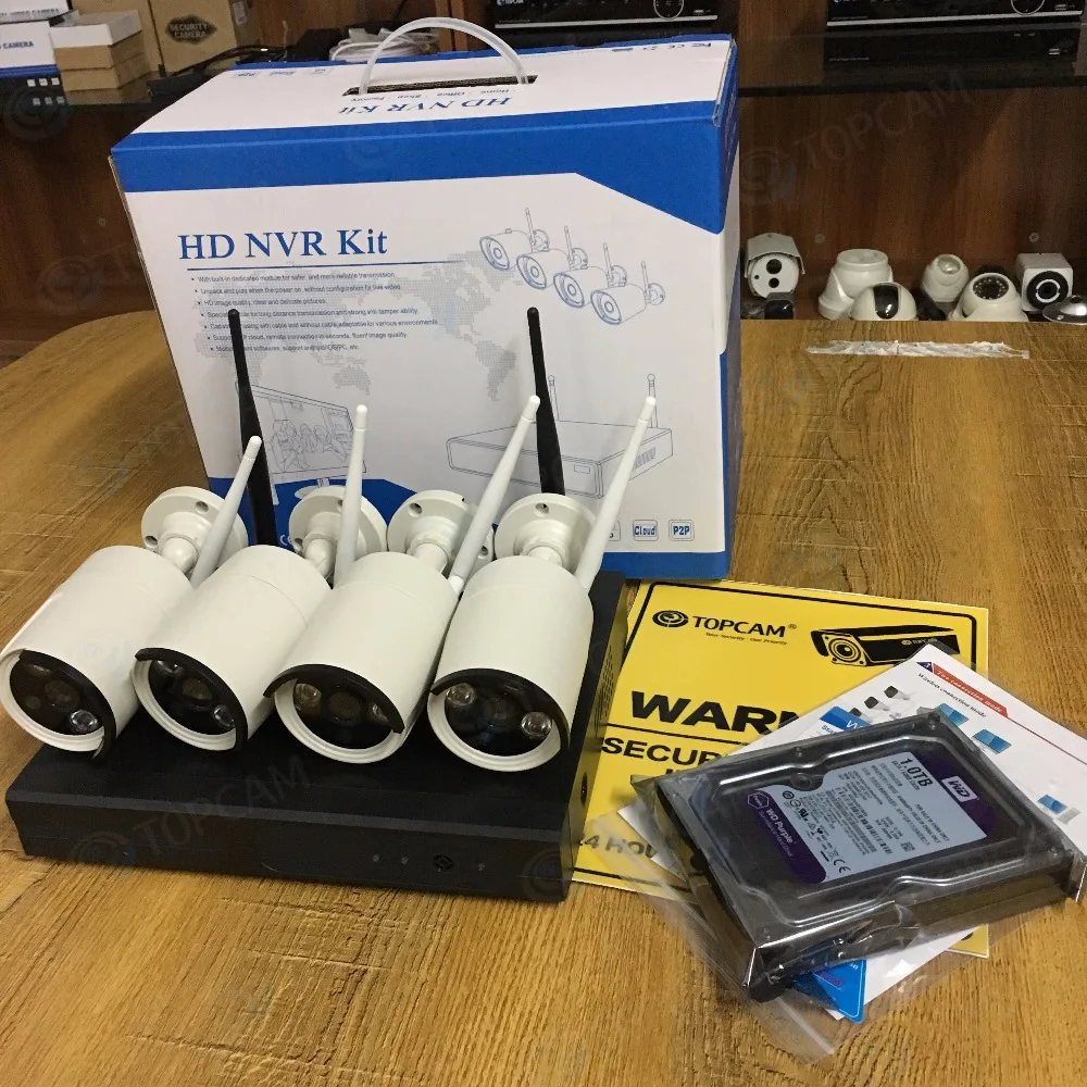 Беспроводная система видеонаблюдения TOPCAM 1080P 4 канала МП|kit kits|kit outdoorkit ip |