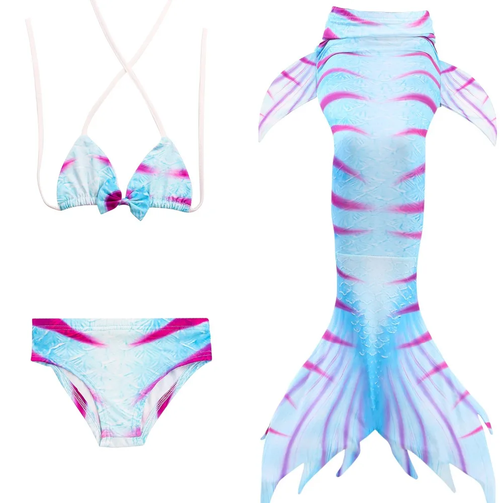 

Kids Girls Swimwear Children Clothing Bikini Mermaid Swimsuit 3-Piece Set Summer Beach Stripe Teenage Girl Clothes 10 12 Years