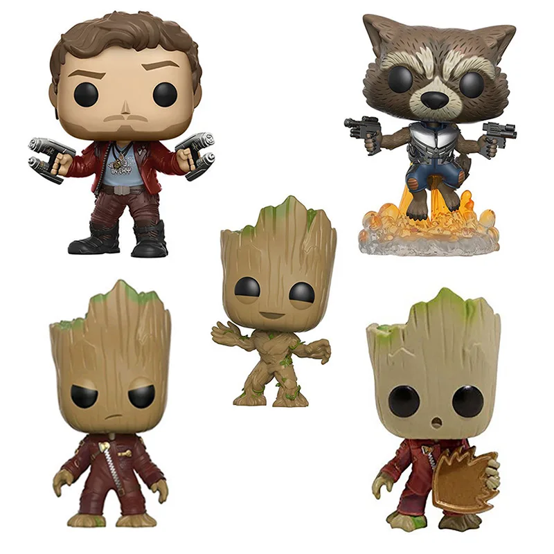 

Funko Pop Rocket Bear Figma 10cm PVC Guardian Galaxy Movie Figurines Pop Star-Lord Tree Man Groo Bobble Head Nendoroid Toys