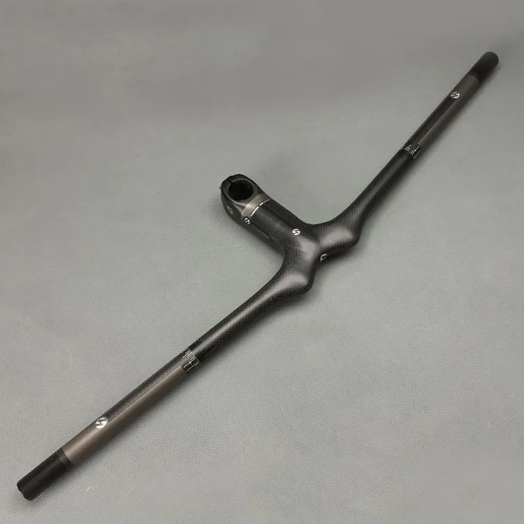 

TOSEEK Carbon Fiber Bicycle Handlebar MTB Bike Integrated Horizontal Handlebar 600/620/640/660/700/720mm Stem 90/100/110/120mm