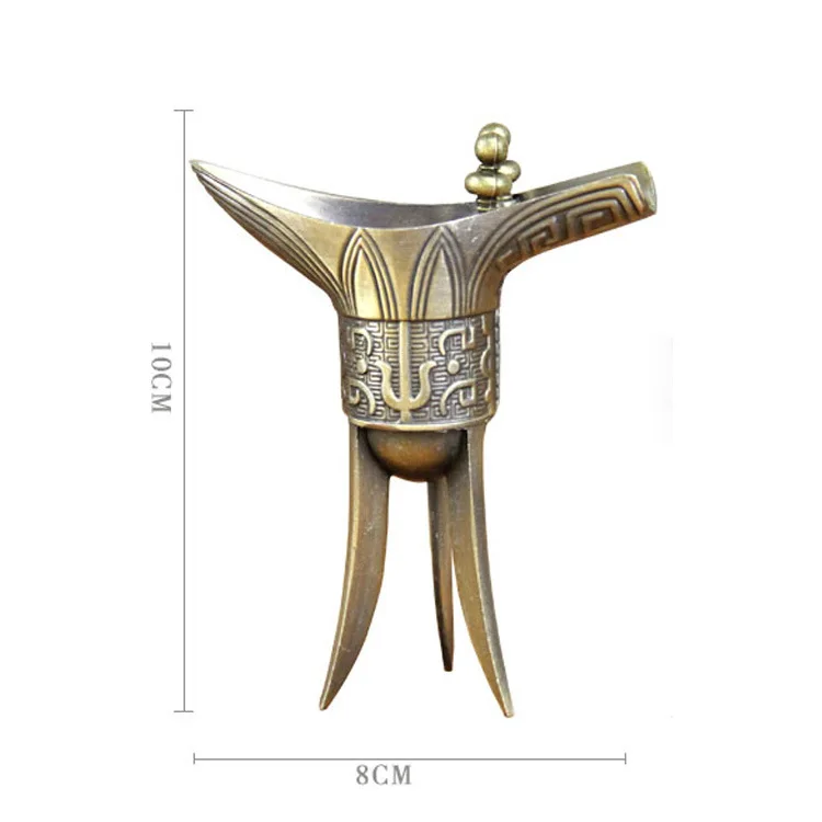 Античная кружка вина, Металлические ремесла Китай Кубок вина, творческий Китайский стиль подарки кружка, бронзовый белый дух чашки питьевой