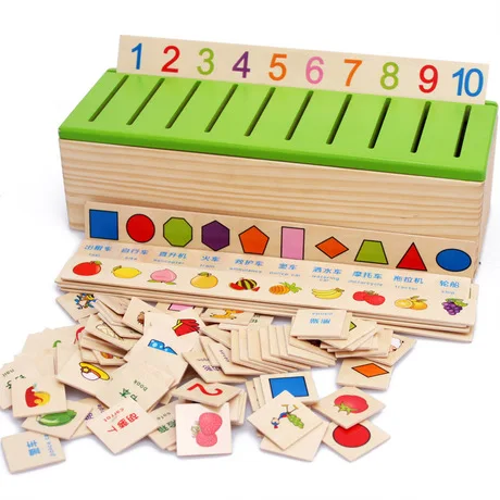 Candice guo! Educational wooden toy classification box puzzle child intelligence match game early learning gift 1set