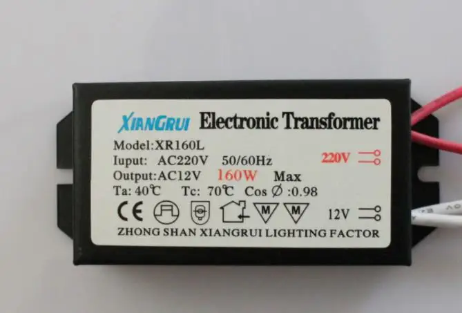 1 предмет, новые 160 Вт Электронный трансформатор 220 V-12 V светодиодный галогенные светильник лампа Мощность драйвер питания с хорошей производительностью