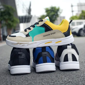 

New 2020 Autumn Leather Casual Shoes Men's Fashion Board Shoes Youth Men Running Sports Shoes Brand Men Sneakers 2A