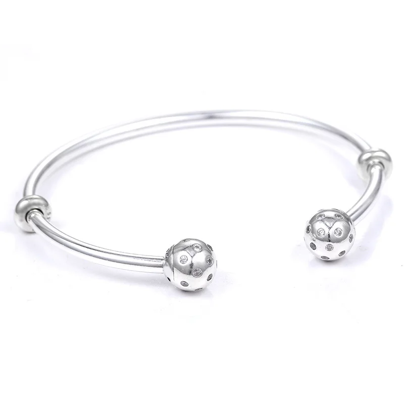 

Open Pave Multicolor Caps WIth Cubic Zirconia Bangle Fit DIY Pan Bracelet 925 Sterling Silver Bead Charm Jewelry