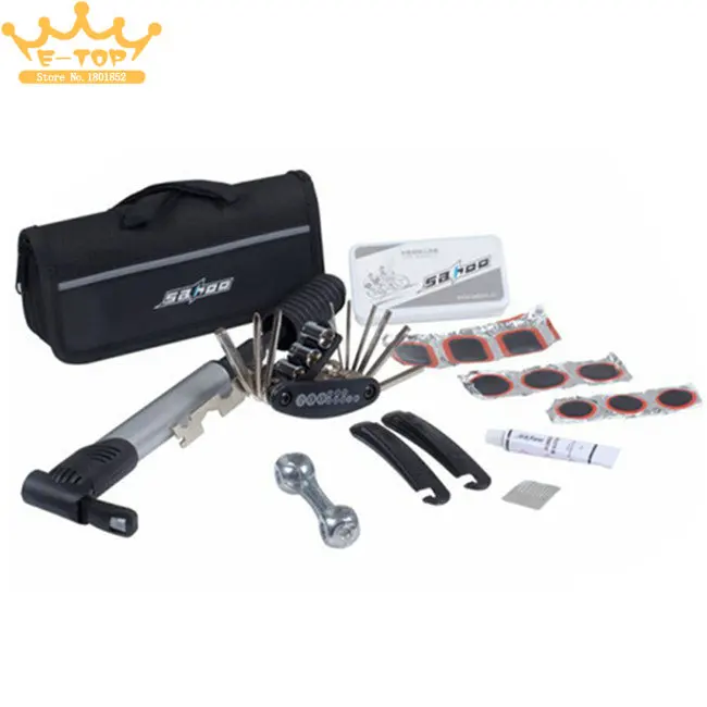 

Multifunctional Bike Repair Tool Bag Mini Pump Patch Kit Tire Lever MTB Bicycling Cycling Riding Portable Set
