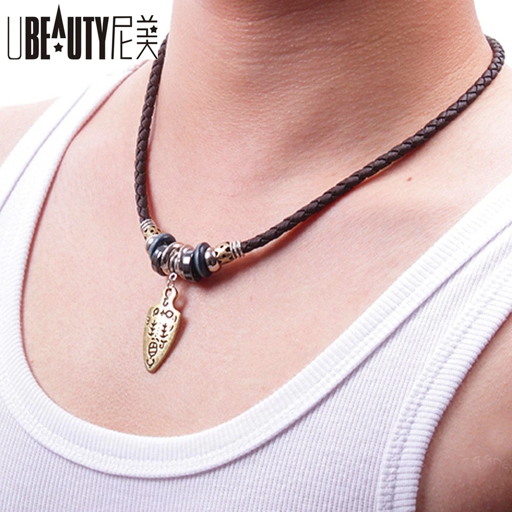 UBEAUTY Leather Cord Weaving Necklace Fashion Hipster Vintage Men