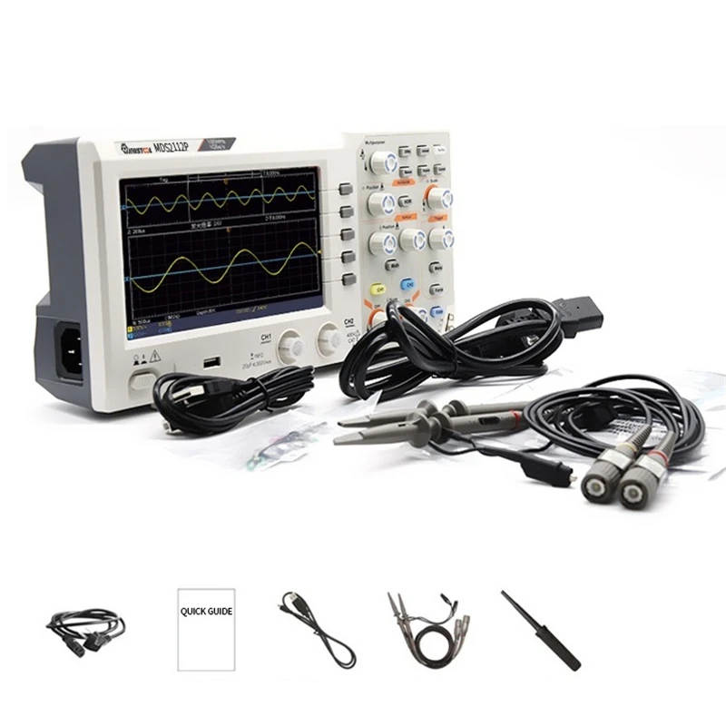 

MUSTOOL MDS2112P Ultra-thin Dual Channel Digital Storage Oscilloscope 7Inch TFT Color Screen Automatic Waveform Measurement