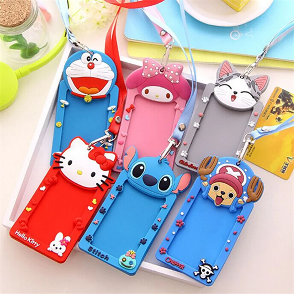 

Silicone Cartoon Cute ID Credit Card Holder Bus Card Student ID Badge ID Name Business Credit Cards Cover Unistyle